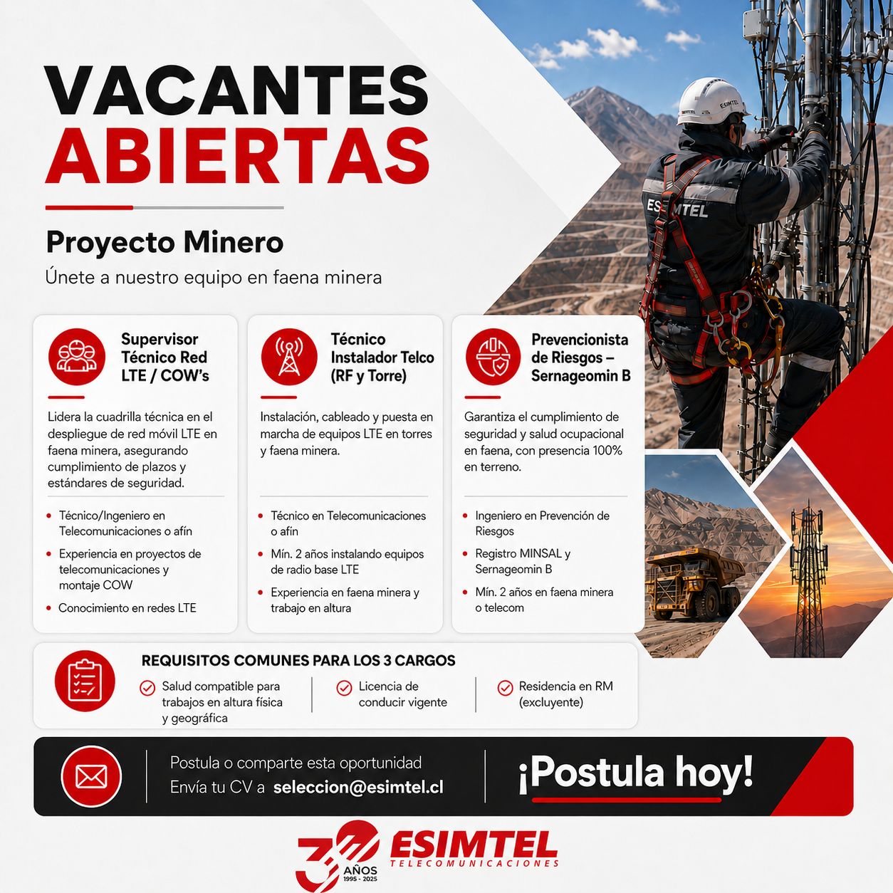 Vacantes Proyecto Minero